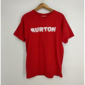Vintage Y2K Burton Snowboards Spell Out Double Sided Trees Red T-Shirt Mens M